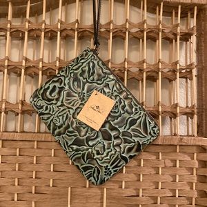 Patricia Nash Turquoise and Brown Wristlet